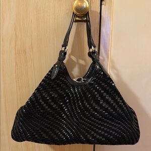 Cole Haan Black Woven Shoulder Bag